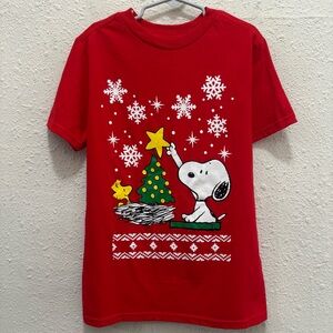 Peanuts Snoopy Christmas Kids T-Shirt Size Small